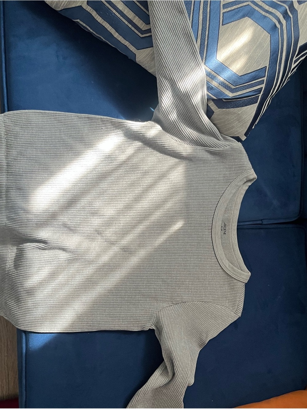 Urban Planet Light Gray Ribbed Long Sleeve Top